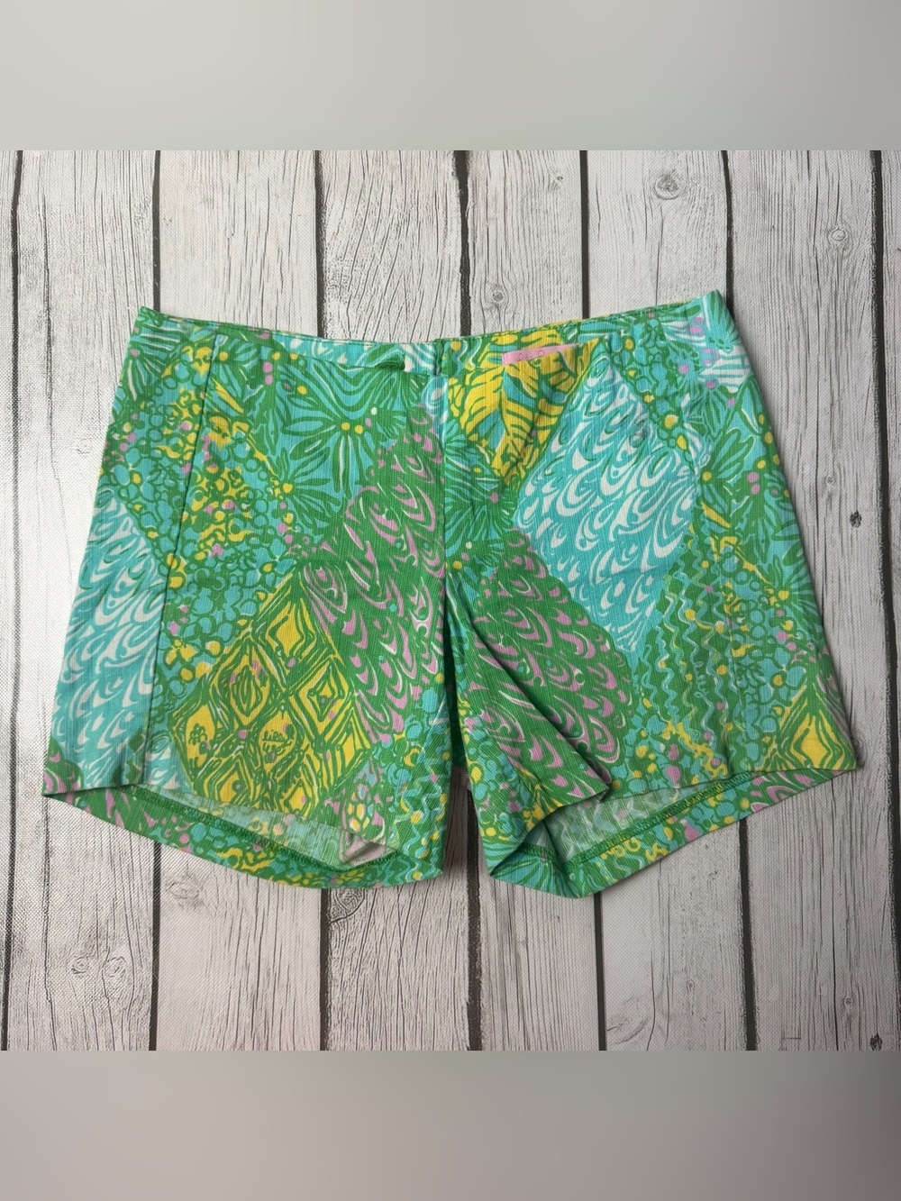 Lilly Pulitzer Women's 00 Deenie Shorts Sun Dance Woven 5" Inseam Flat Waist